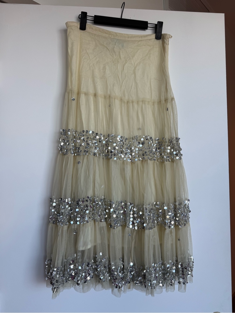 Marciano Vintage Layered Tulle Sequin Skirt With Under Slip Attached  1967 S/P